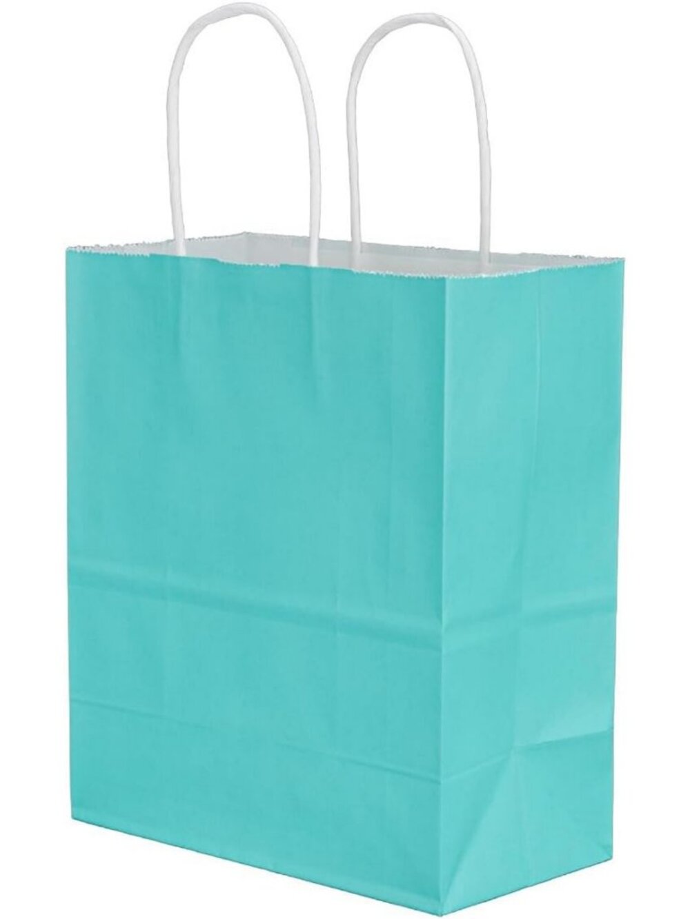 Medium Turquoise Paper Shopping Bags - Eco-Friendly, Stylish, 8.25x4.75x10.5 in